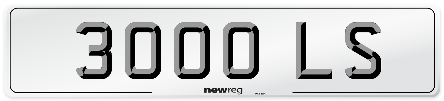 3000 LS Number Plate from New Reg